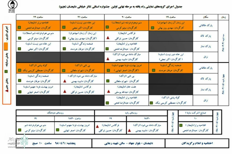 جدول اجرایی
