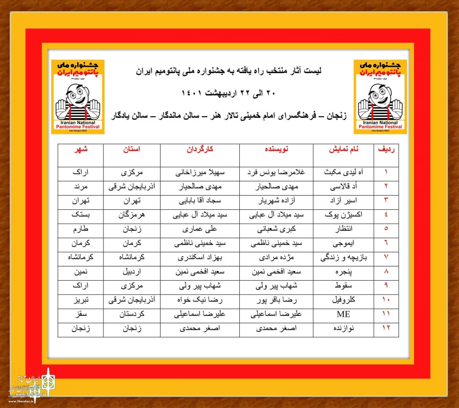 دو نمایش « سقوط » و « آه لیدی مکبث » از اراک به جشنواره ملی پانتومیمایران راه یافتند 2